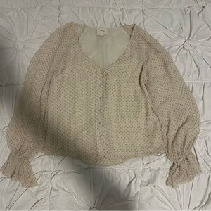 Reset by Jane Cream Polka Dot Blouse